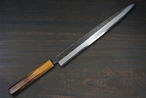 Sakai Takayuki Homura Guren Aogami 2 steel Japanese Chefs YanagibaSashimi 300mm with Urushi Lacquered Oak Handle