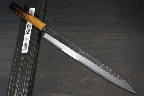 Sakai Takayuki Homura Guren Aogami 2 steel Japanese Chefs YanagibaSashimi 300mm with Urushi Lacquered Oak Handle