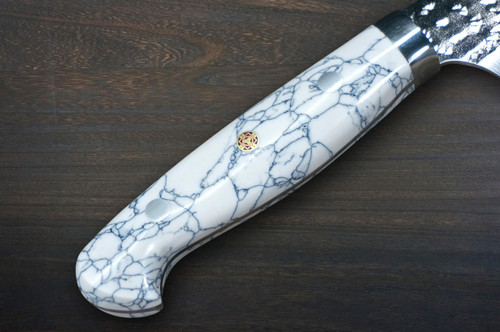 Yu Kurosaki R2SG2 Hammered SENKO-EI Custom TCW Japanese Chefs Gyuto Knife 270mm with White Turquoise Handle
