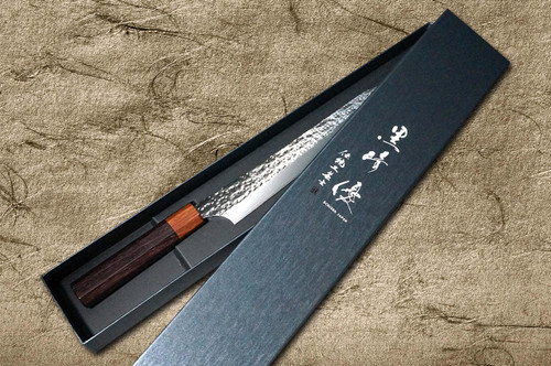 Yu Kurosaki R2SG2 Hammered SENKO-EI WA RS8H Japanese Chefs SlicerSujihiki 240mm with Brown-Ring Octagonal Handle