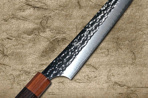 Yu Kurosaki R2SG2 Hammered SENKO-EI WA RS8H Japanese Chefs SlicerSujihiki 240mm with Brown-Ring Octagonal Handle