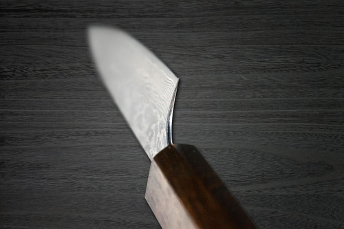 Yoshimi Kato 63 Layer VG10 Black Damascus EJ8B Japanese Chefs Petty KnifeUtility 150mm with Black Urushi Lacquered Enju Handle