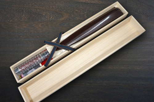 Sakai Takayuki Tenryu Damascus Aogami 2 steel Japanese Chefs YanagibaSashimi 270mm Dragon No.5 Engraved with Red Ebony Handle and Saya Sheath