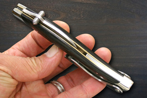 ATHRO Sommelier Waiters Corkscrew 101-Layer Damascus Wine Opener with Strong Stainless Steel Foil Cutter and Bottle Opener Ebony Handle AT-013