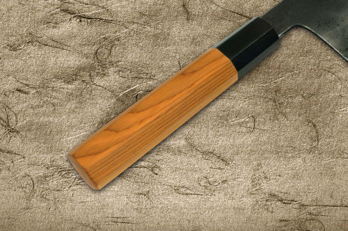 Sakai Takayuki Tokujyo Supreme White 2 steel Kurouchi Wide Bunka Knife 180mm with Yew and Buffalo Handle