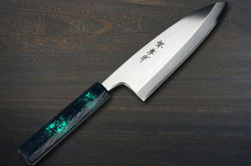 Sakai Takayuki INOX Japanese-style Nanairo Chefs Deba Knife 150mm ABS Resin Handle Green-Tortoiseshell