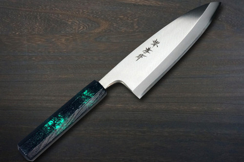 Sakai Takayuki INOX Japanese-style Nanairo Chefs Deba Knife 210mm ABS Resin Handle Green-Tortoiseshell