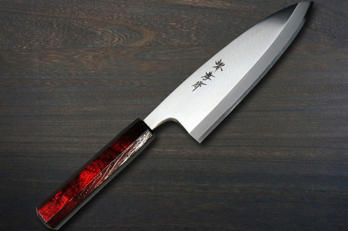 Sakai Takayuki INOX Japanese-style Nanairo Chefs Deba Knife 165mm ABS Resin Handle Wine-Tortoiseshell