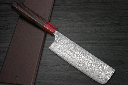 Maxi couteau nakiri 17cm Sayuto Sequoia brut de forge