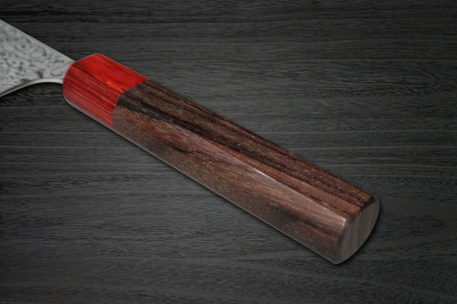 Yoshimi Kato 63 Layer VG10 Black Damascus RS8R Japanese Chef's Nakiri(Vegetable) 165mm with Red-Ring Octagonal Handle 