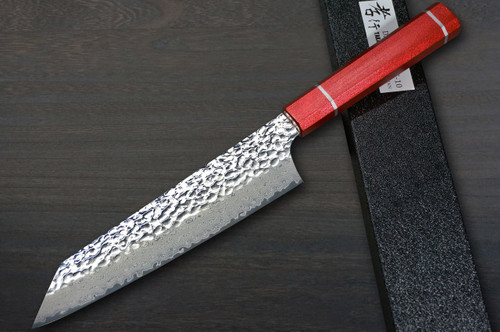 Sakai Takayuki 33-Layer VG10 Damascus Urushi Chefs Kengata-Gyuto Knife 190mm with Japanese Lacquered Oak Handle KOUSEKI