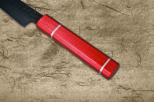 Sakai Takayuki Non-Stick Coating VG10 Hammered WA KUROKAGE Japanese Chefs Petty KnifeUtility 150mm with Japanese Lacquered Oak Handle KOUSEKI