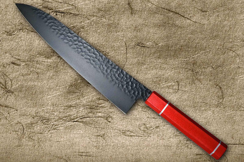 Sakai Takayuki Non-Stick Coating VG10 Hammered WA KUROKAGE Japanese Chefs Gyuto Knife 240mm with Japanese Lacquered Oak Handle KOUSEKI