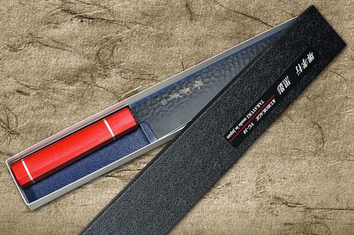 Sakai Takayuki Non-Stick Coating VG10 Hammered WA KUROKAGE Japanese Chefs Gyuto Knife 240mm with Japanese Lacquered Oak Handle KOUSEKI