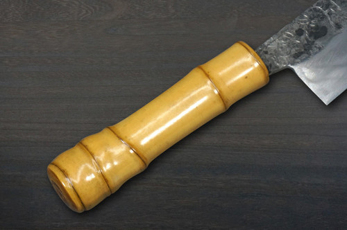 Shojiro Yasugi Steel Kurouchi (Bamboo Handle) Japanese Chef's Bannou Knife 180mm 