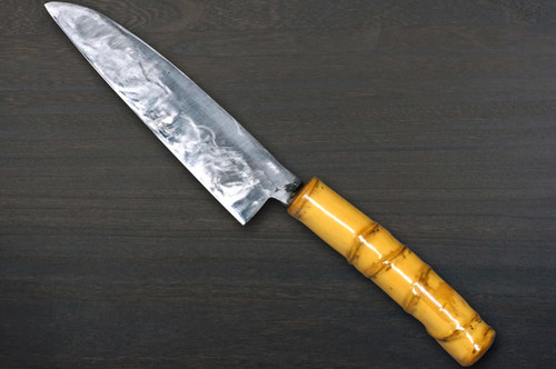 Shojiro Yasugi Steel Kurouchi (Bamboo Handle) Japanese Chef's Petty Knife(Utility) 130mm 