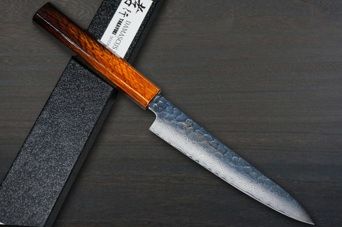 Sakai Takayuki 33-Layer VG10 Damascus Urushi Chef's Petty Knife(Utility) 150mm with Japanese Lacquered Oak Handle [YAKIURUSHI] 