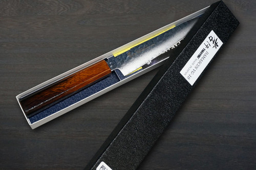 Sakai Takayuki 33-Layer VG10 Damascus Urushi Chef's Petty Knife(Utility) 150mm with Japanese Lacquered Oak Handle [YAKIURUSHI] 