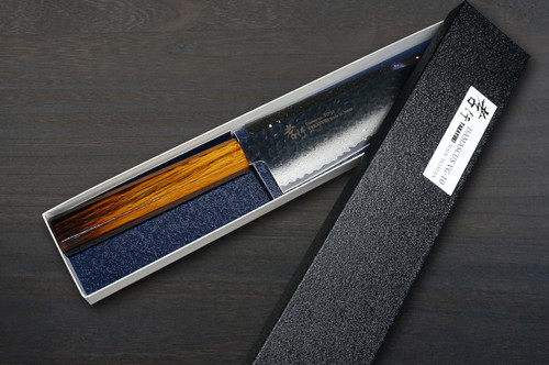 Sakai Takayuki 33-Layer VG10 Damascus Urushi Chef's Santoku Knife 170mm with Japanese Lacquered Oak Handle [YAKIURUSHI] 