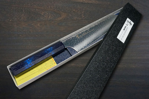 Sakai Takayuki 33-Layer VG10 Damascus Nanairo Chef's Kengata-Gyuto Knife 190mm ABS Resin Handle [Blue-Tortoiseshell] 