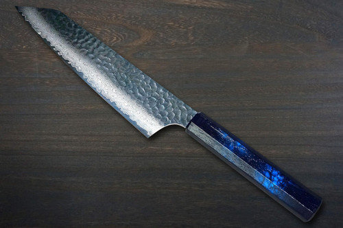Sakai Takayuki 33-Layer VG10 Damascus Nanairo Chef's Kengata-Gyuto Knife 190mm ABS Resin Handle [Blue-Tortoiseshell] 