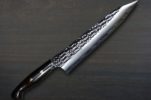 Yu Kurosaki R2(SG2) Hammered SENKO-EI Custom EBC Japanese Chef's Gyuto Knife 210mm with Ebony Handle 