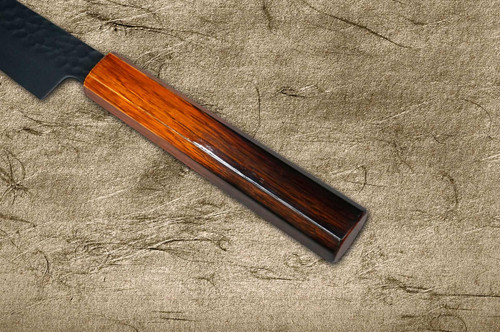 Sakai Takayuki Non-Stick Coating VG10 Hammered WA KUROKAGE Japanese Chef's Slicer(Sujihiki) 240mm with Japanese Lacquered Gloss Oak Handle 