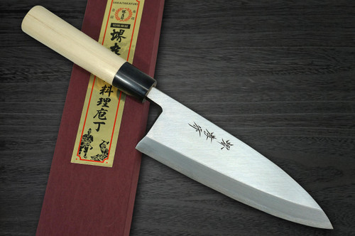 Sakai Takayuki Kasumitogi Buffalo Tsuba Japanese Chef's Deba Knife 210mm 