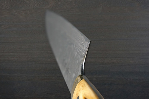 Takeshi Saji R2(SG2) Black Damascus DHM Japanese Chef's Gyuto Knife 270mm with Brown Antler Handle 