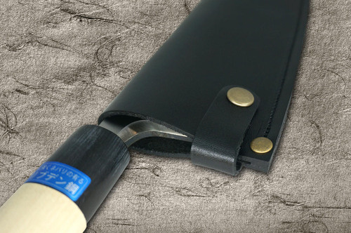 Natural Leather Knife Cover Saya Sheath Deba Knife 240mm [Brass