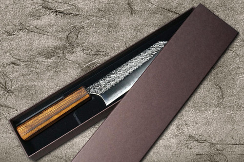 Yoshimi Kato R2 MINAMO Hammered OK8B Japanese Chef's Bunka Knife