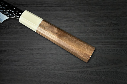 Yu Kurosaki R2(SG2) Hammered SENKO-EI WA WN8W Japanese Chef's Slicer(Sujihiki) 240mm with Wood-Grain Ring Walnut Handle 