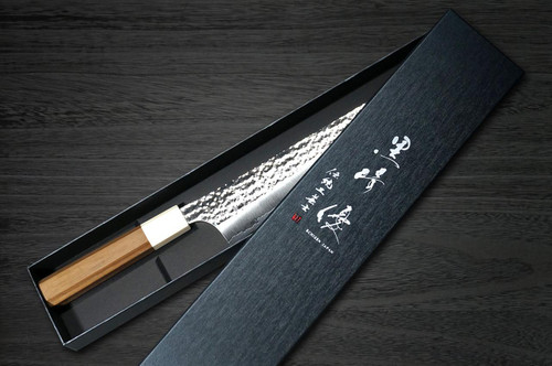 Yu Kurosaki R2(SG2) Hammered SENKO-EI WA WN8W Japanese Chef's Gyuto Knife 270mm with Wood-Grain Ring Walnut Handle 