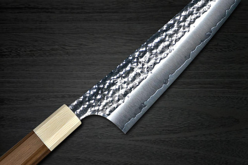 Yu Kurosaki R2(SG2) Hammered SENKO-EI WA WN8W Japanese Chef's Gyuto Knife 270mm with Wood-Grain Ring Walnut Handle 