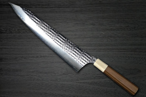 Yu Kurosaki R2(SG2) Hammered SENKO-EI WA WN8W Japanese Chef's Gyuto Knife 270mm with Wood-Grain Ring Walnut Handle 