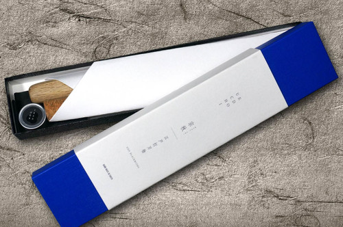 Muneaki EDOUCHI White Steel Kurouchi Japanese Chef's Gyuto Knife 165mm with WhiteOak Handle 