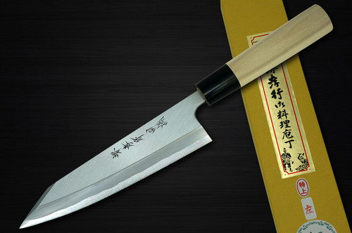 [Left Handed] Sakai Takayuki Tokujyo Supreme (White 2 steel) Japanese Chef's Kiritsuke Deba 180mm 