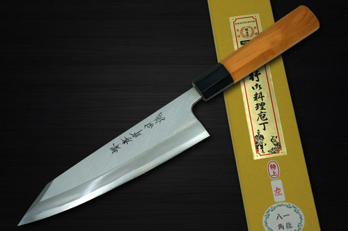 [Left Handed] Sakai Takayuki Tokujyo Supreme (White 2 steel) Japanese Chef's Kiritsuke Deba 150mm with Japanese Yew Handle 