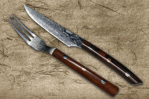 Takeshi Saji R2 Diamond Finish Damascus IRN Japanese Chef's Steak
