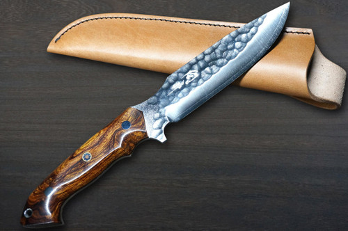 Yu Kurosaki R2(SG2) Hammered Japanese Chef's Petty Knife(Utility) 125mm with Desert Ironwood Handle Mukai Model 