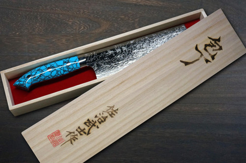 Takeshi Saji R2 Diamond Finish Damascus TCA-NNM Japanese Chef's