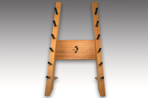 Made-in-Japan Sakai Takayuki Designer Wood Knife Tower Rack for 6 Knives [Wild Cherry Wood] 