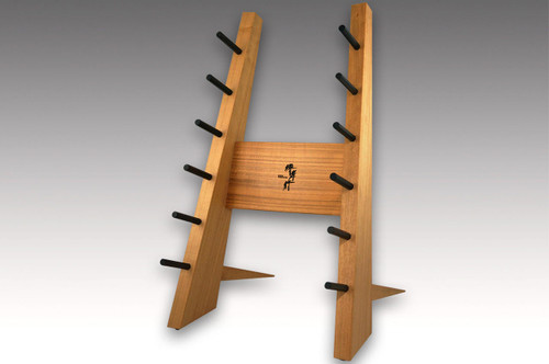 Made-in-Japan Sakai Takayuki Designer Wood Knife Tower Rack for 6 Knives [Wild Cherry Wood] 