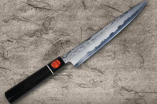 Shigeki Tanaka Aogami No.2 Damascus EB Japanese Chef's Slicer(Sujihiki) 240mm with Ebony Handle 