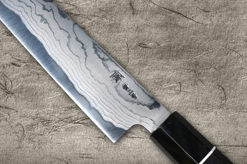 Shigeki Tanaka Aogami No.2 Damascus EB Japanese Chef's Slicer(Sujihiki) 240mm with Ebony Handle