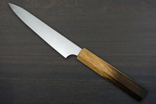 Kei Kobayashi R2 Special Finished OK8BYW Japanese Chef's Petty Knife(Utility) 150mm with Urushi Lacquered Oak Handle 