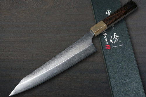Yu Kurosaki VG-XEOS NEW GEKKO WA EB8W Japanese Chef's Gyuto Knife 210mm with White Buffalo Ring Ebony Handle 