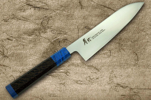 Sakai Takayuki JEWEL VG1 Japanese Chef's Santoku Knife 180mm Double Ring Wenge Handle [Sapphire] 