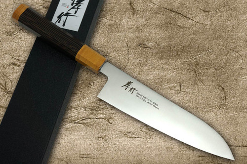 Sakai Takayuki JEWEL VG1 Japanese Chef's Santoku Knife 180mm Double Ring Wenge Handle [Topaz] 