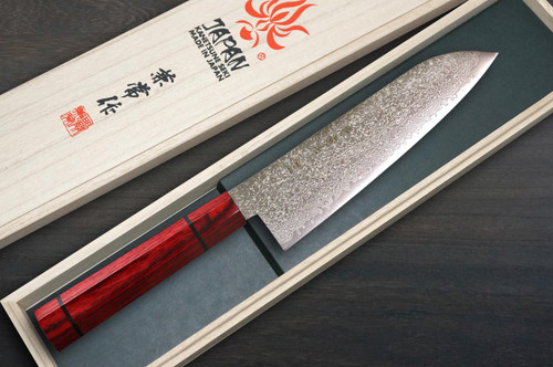 Kanetsune 63-Layer Damascus MINAMO-KAZE Japanese Chef's Santoku Knife 180mm 